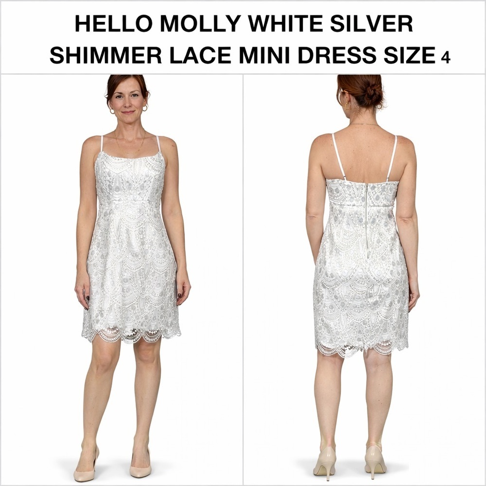 HELLO MOLLY LACE SHIMMER MINI DRESS SZ 4